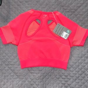 NWT Gymshark Ultra Seamless Neon Pink Crop Top